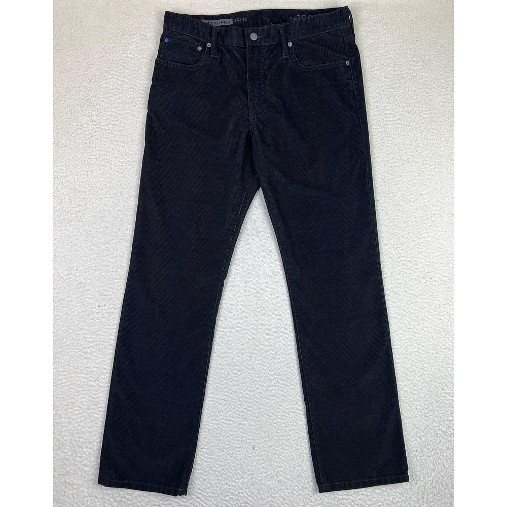 Gap 1969 Standard Corduroy Pants Mens 32 (Fits 34x33) Black Chino Straight